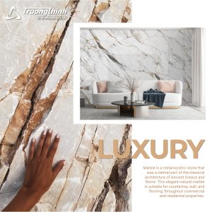 Gạch ốp lát mặt tiền sử dụng đá nung kết, gạch khổ lớn