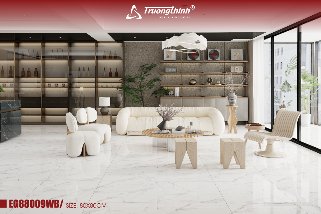 Gạch 80x80 lựa chọn ưng ý cho phòng khách