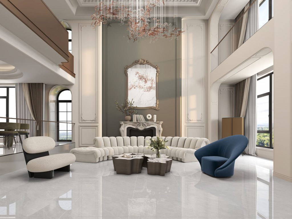 Gạch phòng khách 80x80cm sang trọng