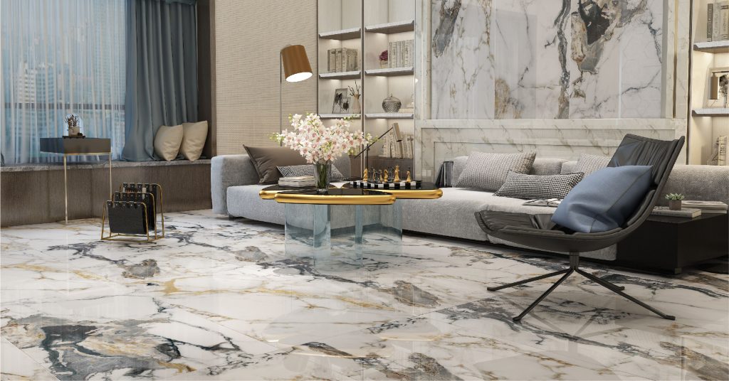 gạch ốp lát phòng khách hiện đại 2026